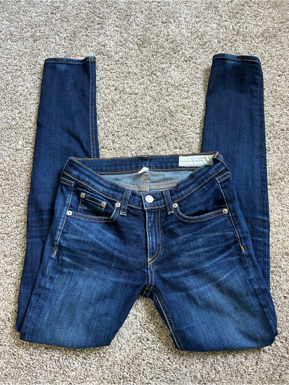 Rag & Bone Dark Blue Women's Stretch Skinny Jeans Size 25